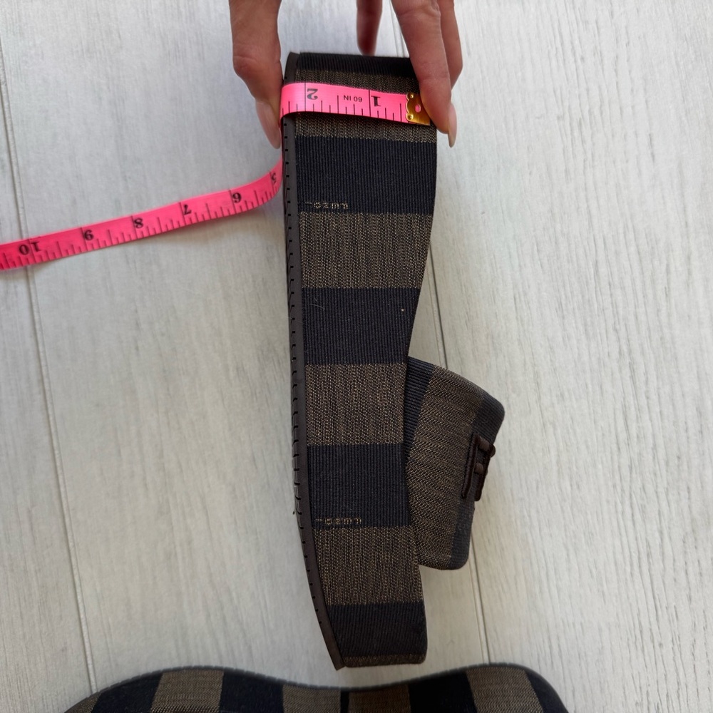 Fendi Sunshine Pequin Striped Platform Sandals - Picture 11 of 11